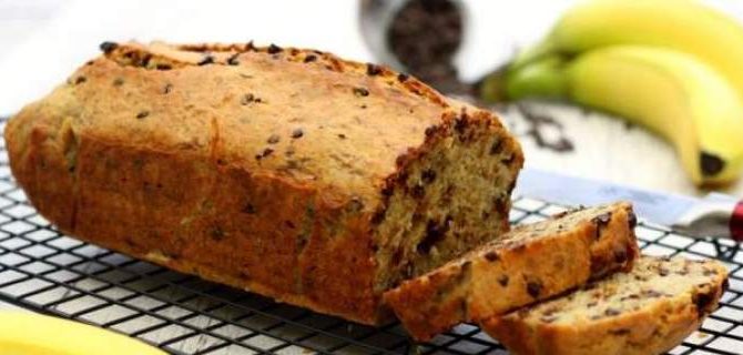 Banana bread με κομμάτια σοκολάτας